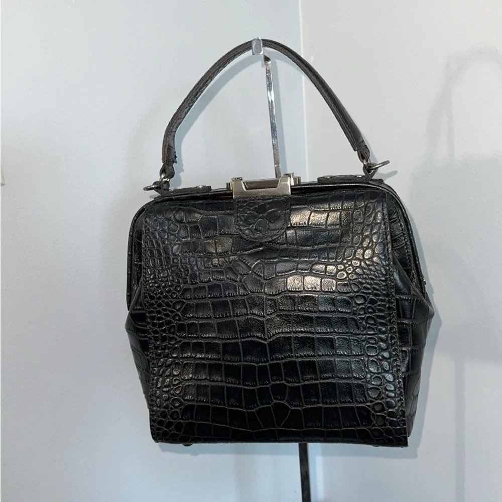 PATRICIA NASH Nela Satchel Black Leather Bag AUTHENTIC NWT (Broken Latch) - Picture 5 of 9
